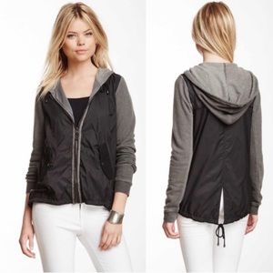 Free People Black Gray Zip Up Jacket Hoodie Size S